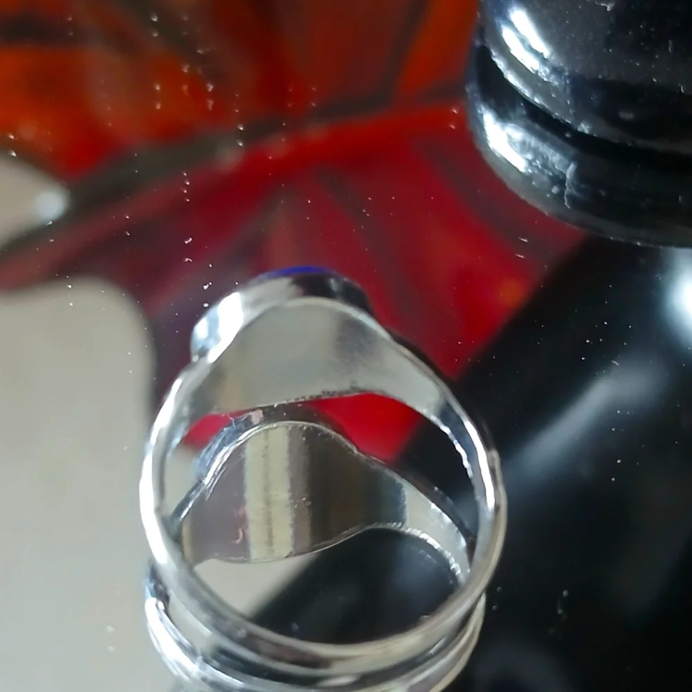 Evil Eye Silver plated ring Rodium plate finish